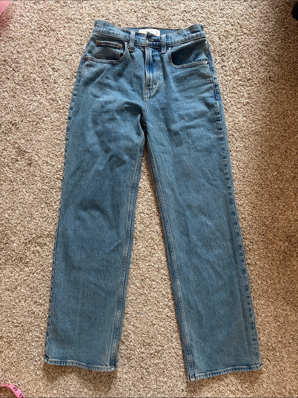 Abercrombie & Fitch High-Rise Straight Women Jeans - Blue